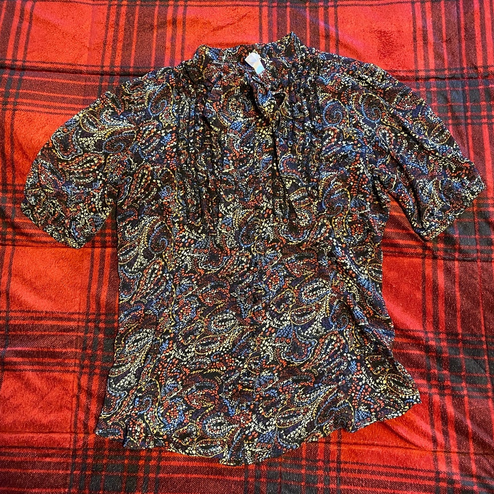 paisley floral pattern women's blouse